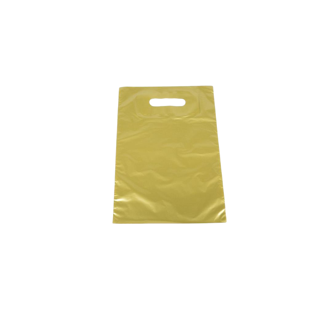 Golden Tote bag with die-cut handle 25X35 cm 100 units