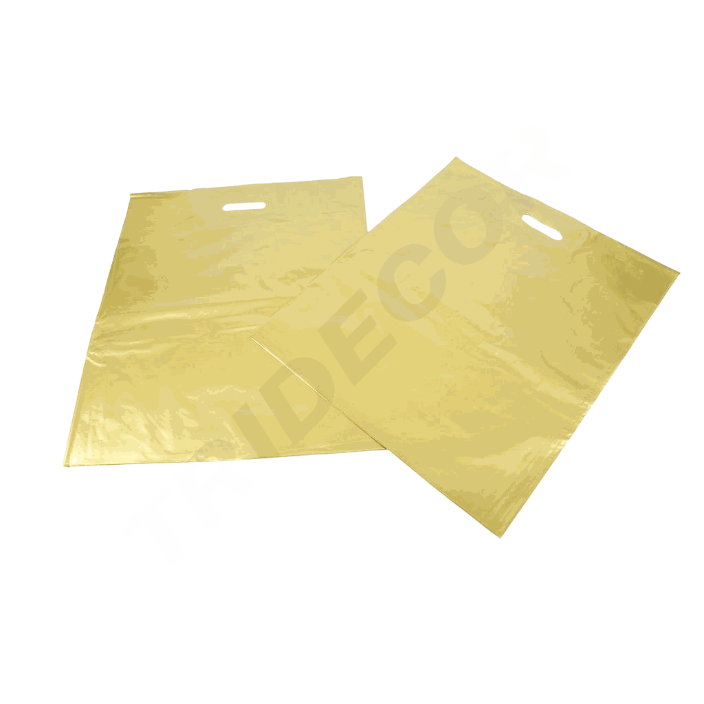 Borsa Tote dorata con manico ritagliato 50X60cm 100 unità