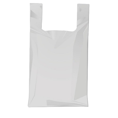 Sac de plastic pentru tricou alb 70% reciclat 42X53 cm