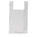 Sac de plastic pentru tricou alb 70% reciclat 42X53 cm