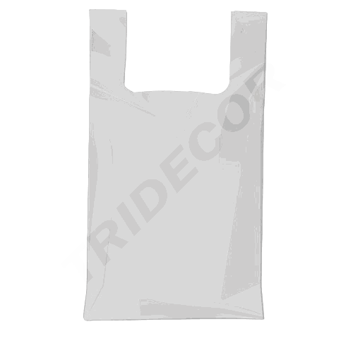 Sac en plastique type T-shirt blanc 70/200 Recyclé 35X50 cm