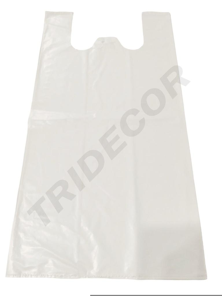 White T-shirt plastic bag 70% recycled 50X60 CM
