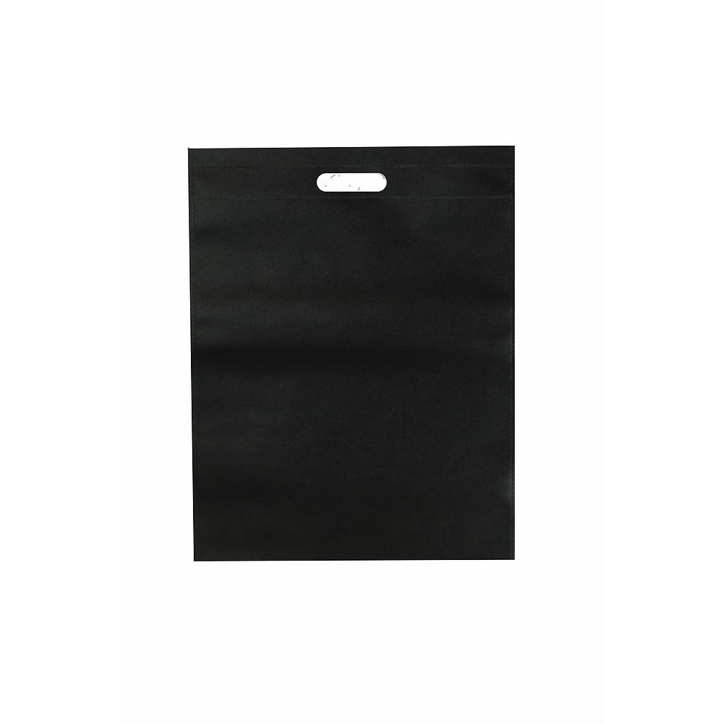 Bolsa No Tejida Negra 70G Vertical Con Asa Troquelada Y Base Con Fuelles 40X50+10Cm 25Pcs/Paquete