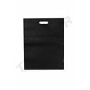Sac Non-Tissé Noir 70G Vertical avec Poignée Découpée et Base à Soufflets 40X50+10CM 25pcs/paquet