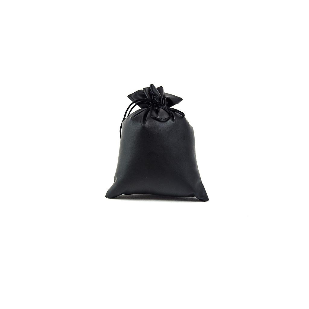 Bolsa De Cuero Sintético Negro 17X15Cm