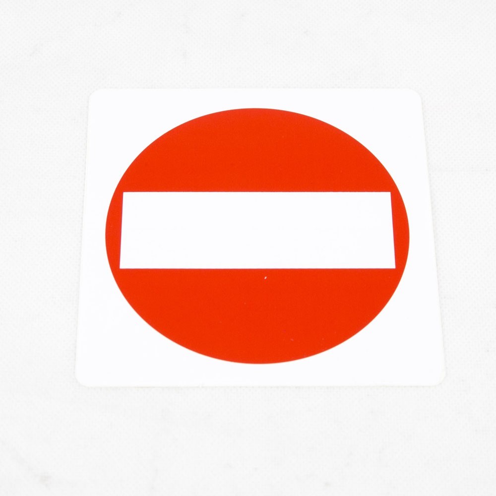 PROHIBITED SIGN STICKER 11X11 CM