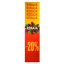 20% di sconto su cartello verticale rosso/giallo