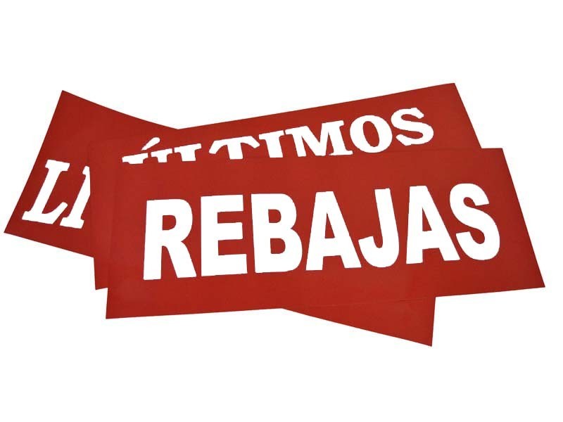 Cartel Rebajas Rojo 100x35 Cm