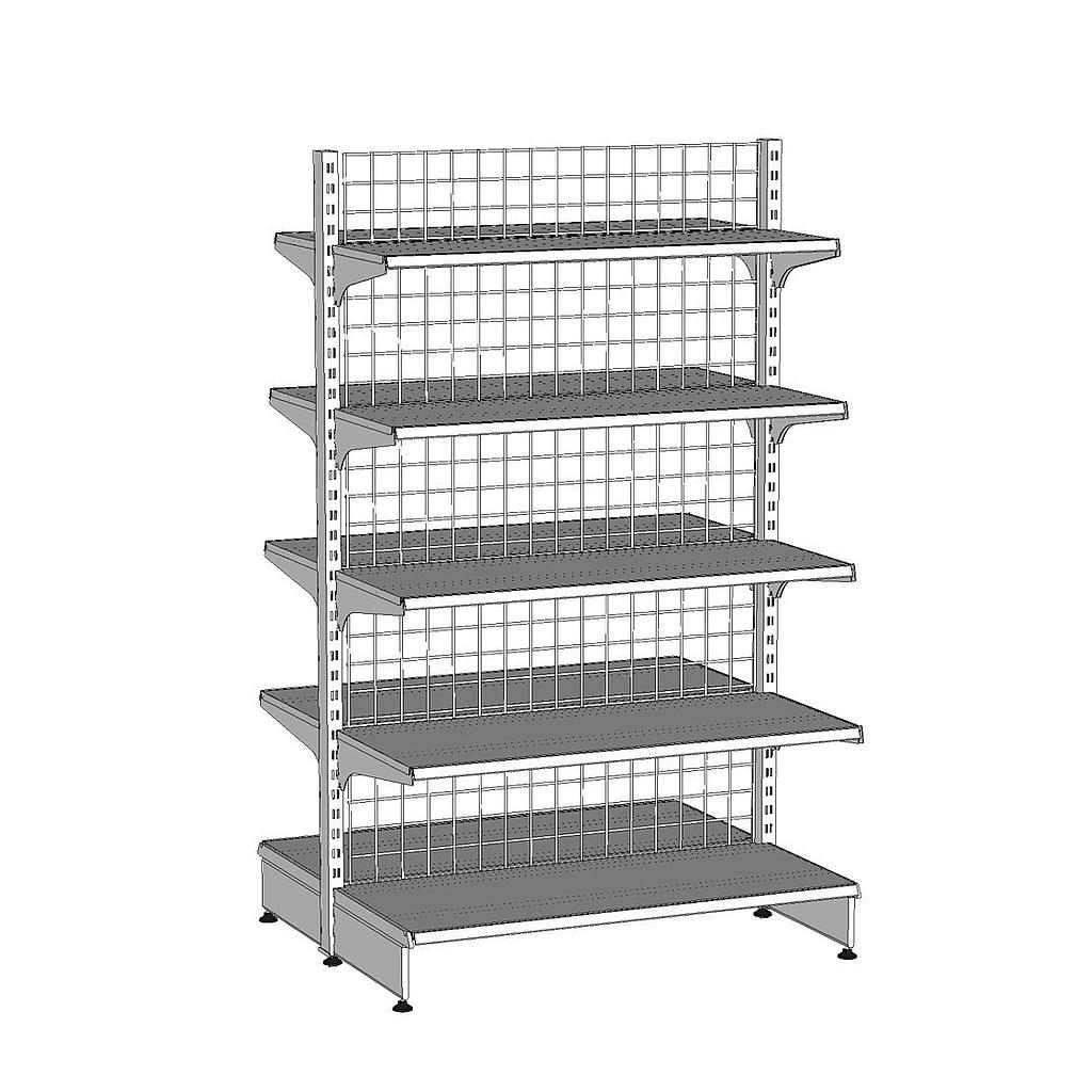 Metal Gondola Shelving 120x200 cm White