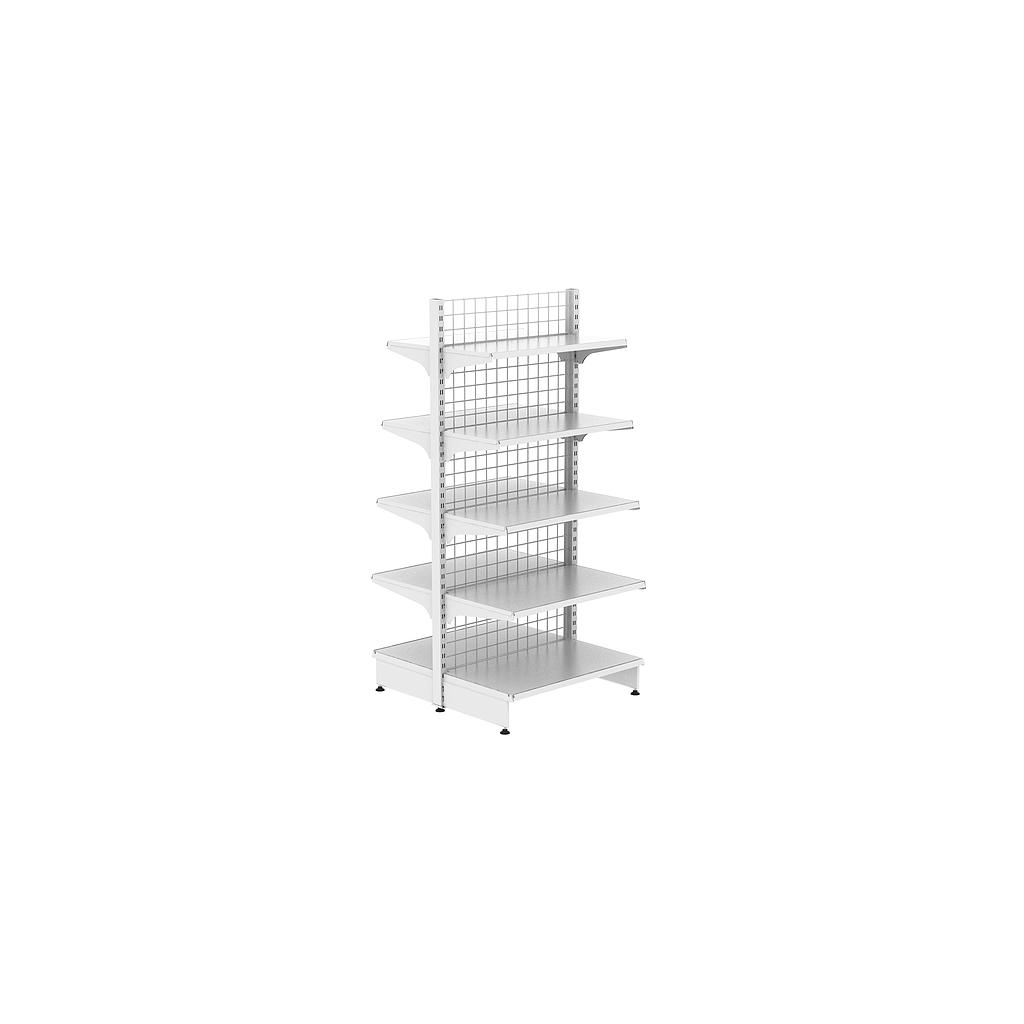 White Metal Shelving with 2 Sides, Gondola Type, 90X2M