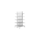 White Metal Shelving with 2 Sides, Gondola Type, 90X2M