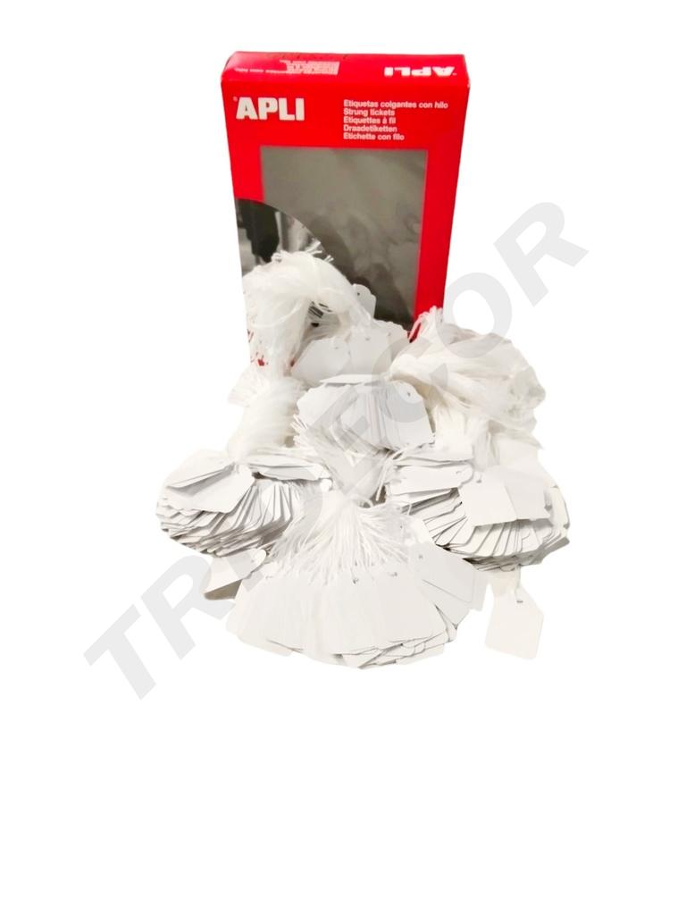 Etiqueta Blanca Rectangular Con Hilo 15x24mm