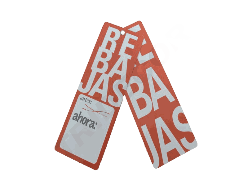 Rotes Verkaufsetikett 100 Einheiten/Packung 5x14cm