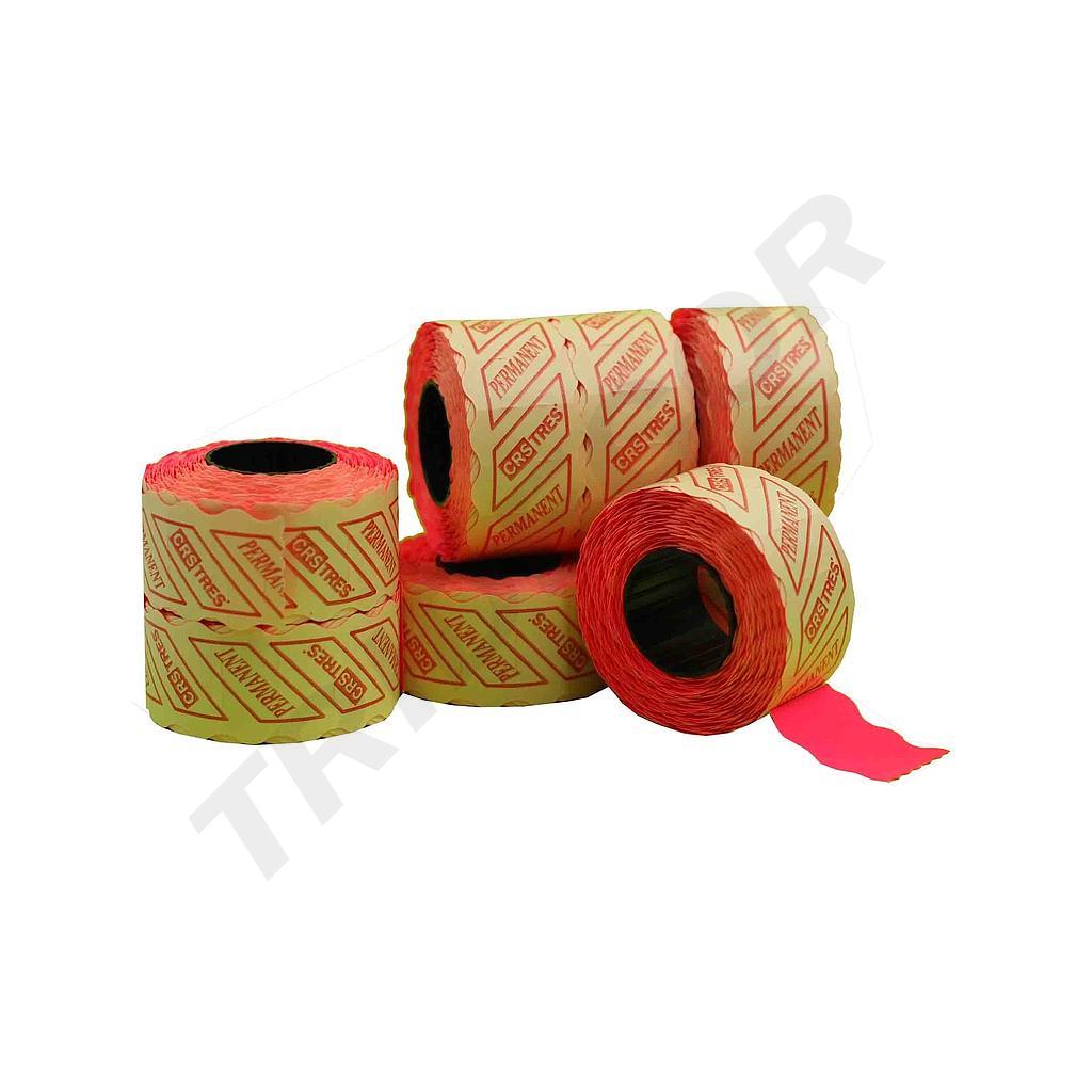 Etiqueta fucsia de 26X12mm paquete de 8 rollos