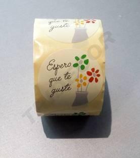 贴纸希望你能喜欢 Pegatina Espero Que Te Guste Flores 4.5cm