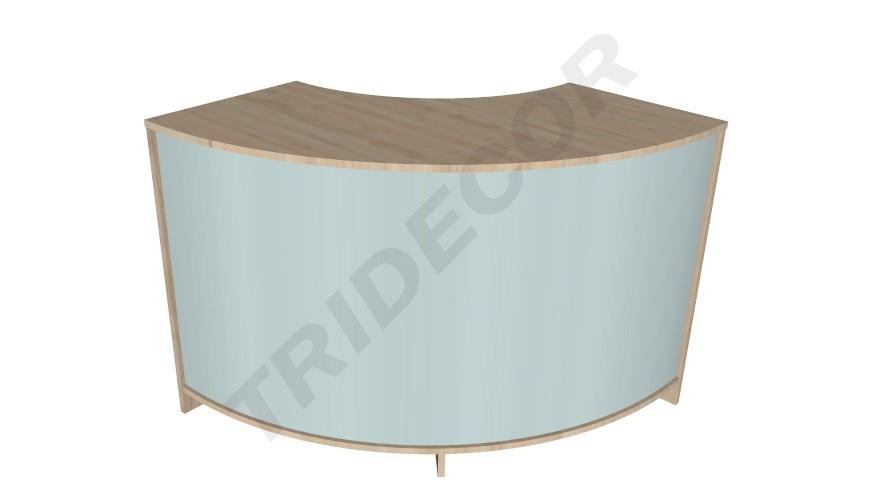 Bancone espositivo curvo 150x50x90 cm vari colori