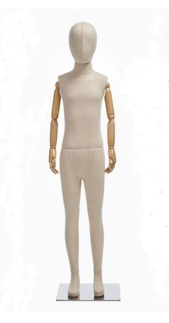 Child Mannequin with Light Beige Fabric, 10-12 Years