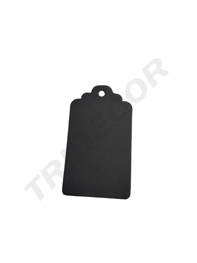 Etiqueta Negra Troquelada 8X4,5cm Grande 100 unidades