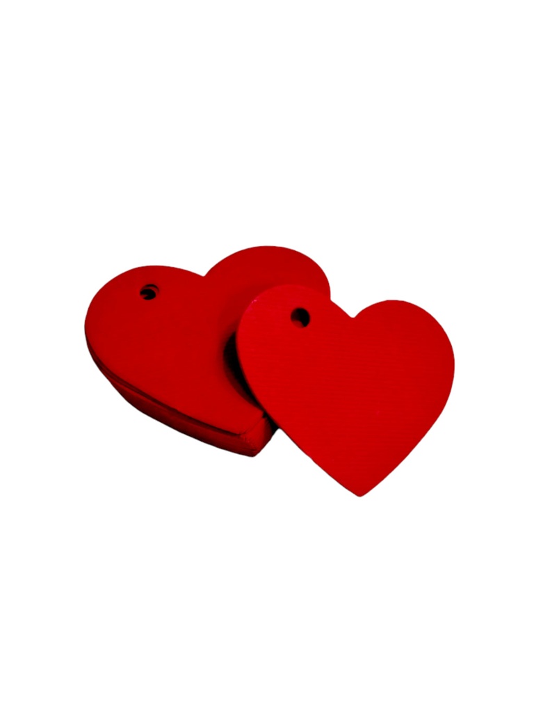 Red Die-Cut Heart Label 6.5x4.5cm 100 units/Pack Color 100U/Pack