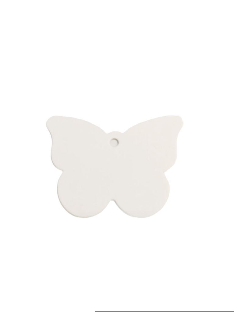 蝴蝶吊牌Etiqueta Troquelada Forma Mariposa Grande 6.5x4.5cm Blanco
