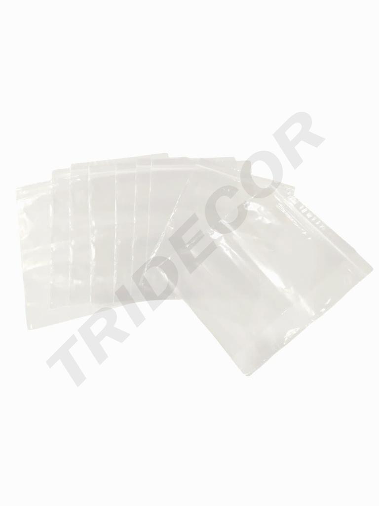 Plastic bag with adhesive flap 22X28+4 cm