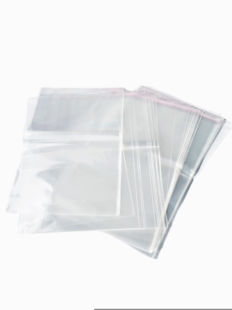 Sachet plastique avec rabat adhésif 35X50+4 cm