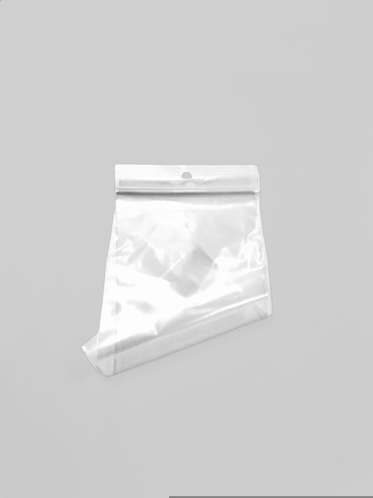 Plastic bag with adhesive flap 7X13+4 cm