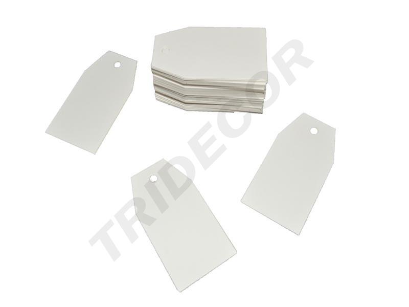 Etichete decupate vârf alb neted 3.5X6.5cm 100/pachet