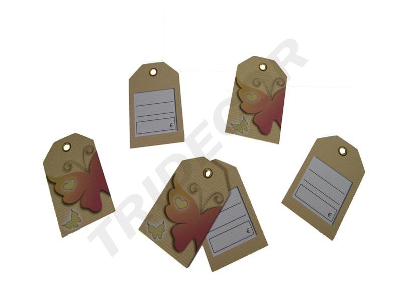 Étiquette de Vêtement Papillon 3.5X5.5 200/Pq