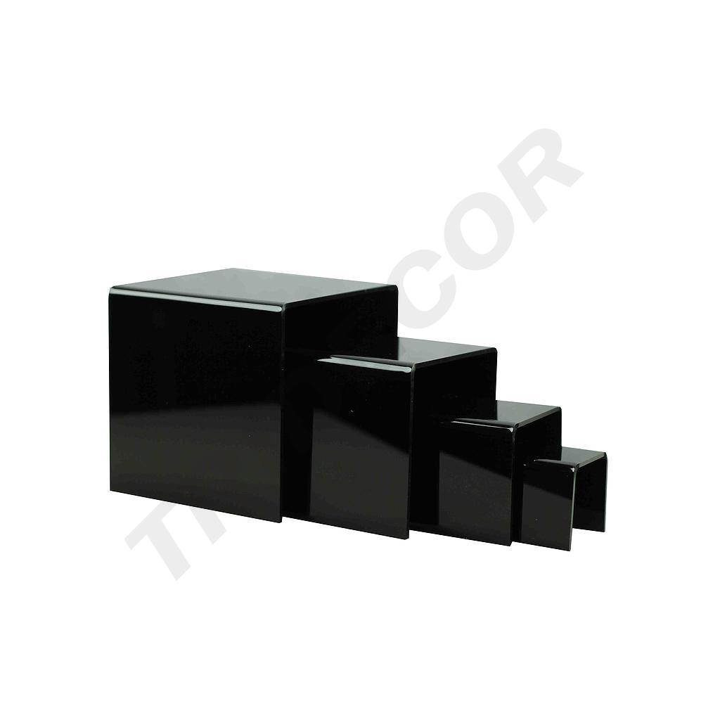 黑色 亚克力四件套流水台Expositor Acrílico Forma U Color Negro 4 Alturas