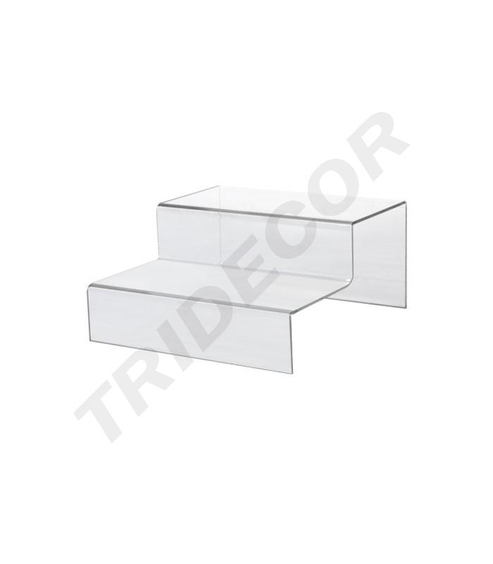 透明亚克力2层套台架Expositor Acrilico Escalonado para Complementos 2 Alturas 20/caja