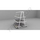 Expositor de Acero Con Baldas Forma Piramide 120x90