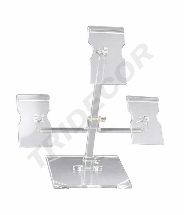 Acrylic Display Stand for Footwear with 3 Bases