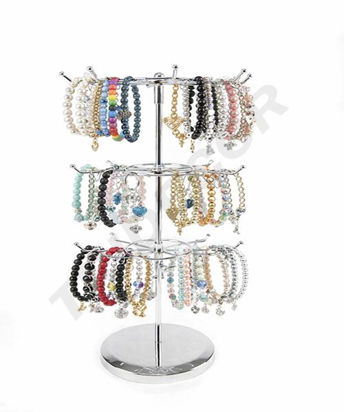 Jewelry Display Stand with 3 Rotating Crowns