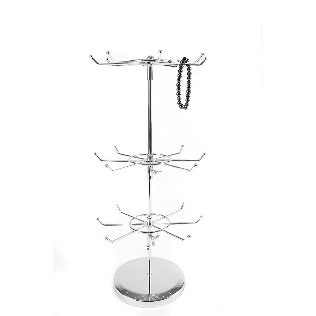 Jewelry Display Stand with 3 Rotating Crowns