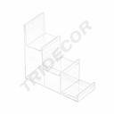 Espositore per borse in acrilico 3 altezze 21.5X10X20.5cm