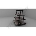 Expositor de Acero Con Baldas Forma Piramide 120x100x130cm