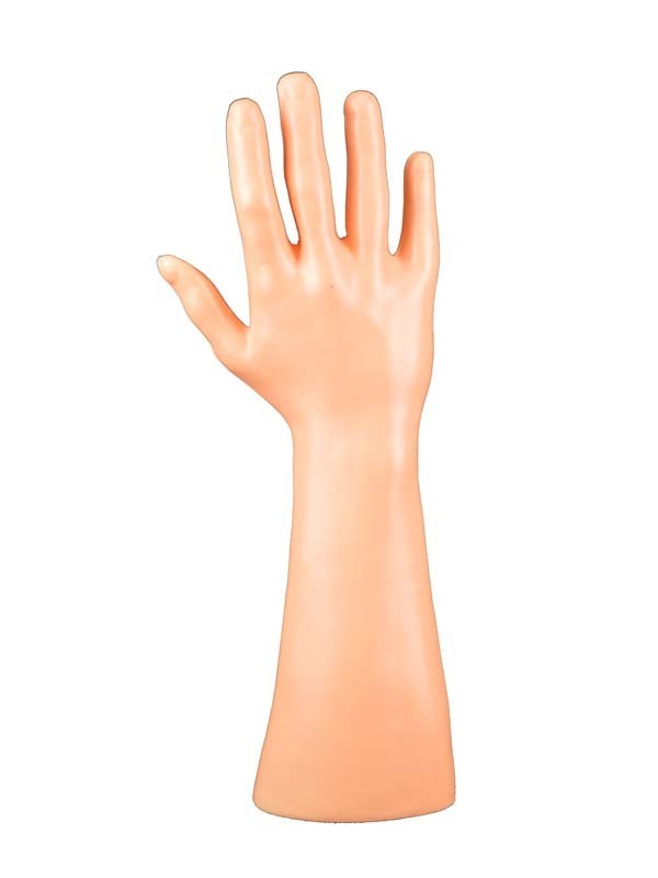 Plastic Man's Hand Displaying Meat