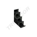 4层黑色钱包架 Expositor de Escalera de Acrílico Negro con 4 Alturas