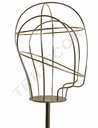Espositore per cappello a testa di filo con base in metallo colore oro