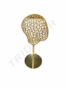 Espositore per cappello a testa di filo con base in metallo colore oro