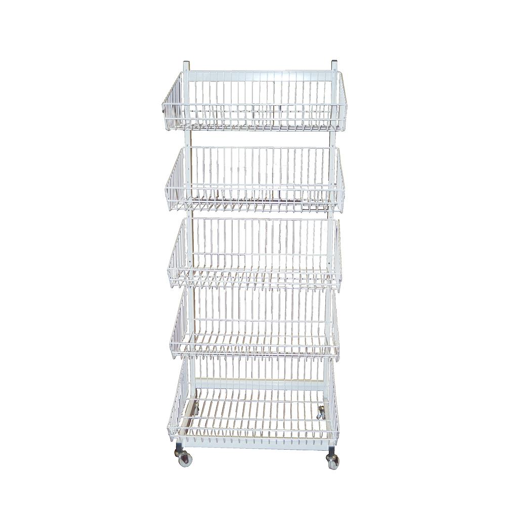 Metal Display Stand with 5 Baskets