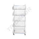 Metal Display Stand with 5 White Baskets