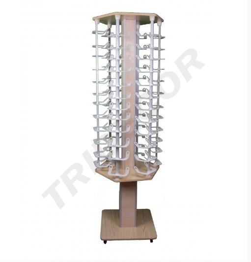 Espositore in legno per 72 paia di occhiali