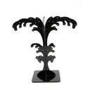 Support d'exposition en acrylique noir pour petites boucles d'oreilles arbre de palme noir