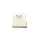 Espositore per set di gioielli in lino beige 12X8.5X5cm