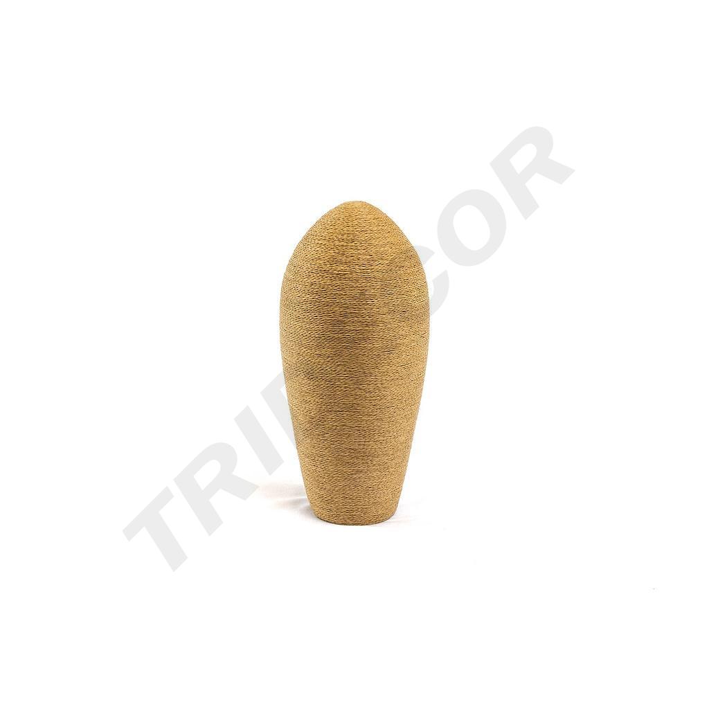 Support d'affichage ovale recouvert de corde marron camel