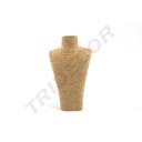 Espositore per collane colore cammello coperto con corda 32X10X20