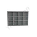 Caja de Terciopelo Gris Oscuro con 12 Compartimentos, 35X24X3 CM
