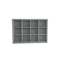 Dark Gray Velvet Box with 12 Compartments, 35X24X3 CM